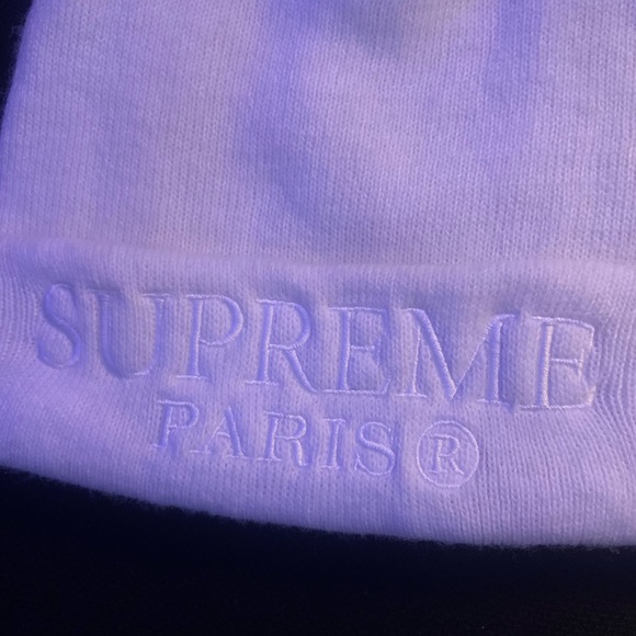 White Supreme Paris Beanie - Picture 3 of 4